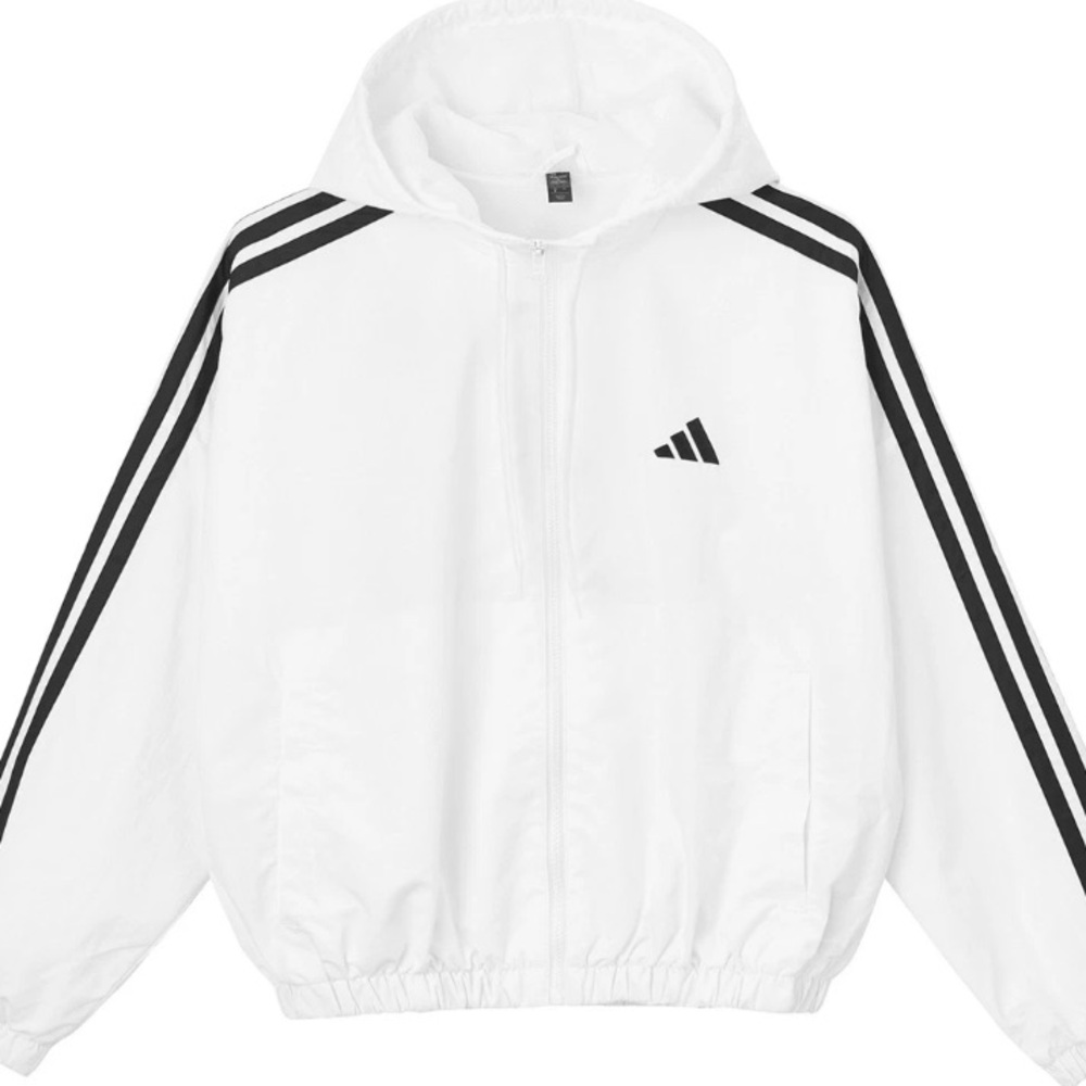 Women's adidas Essentials 3-Stripes Woven Windbreaker SZ M